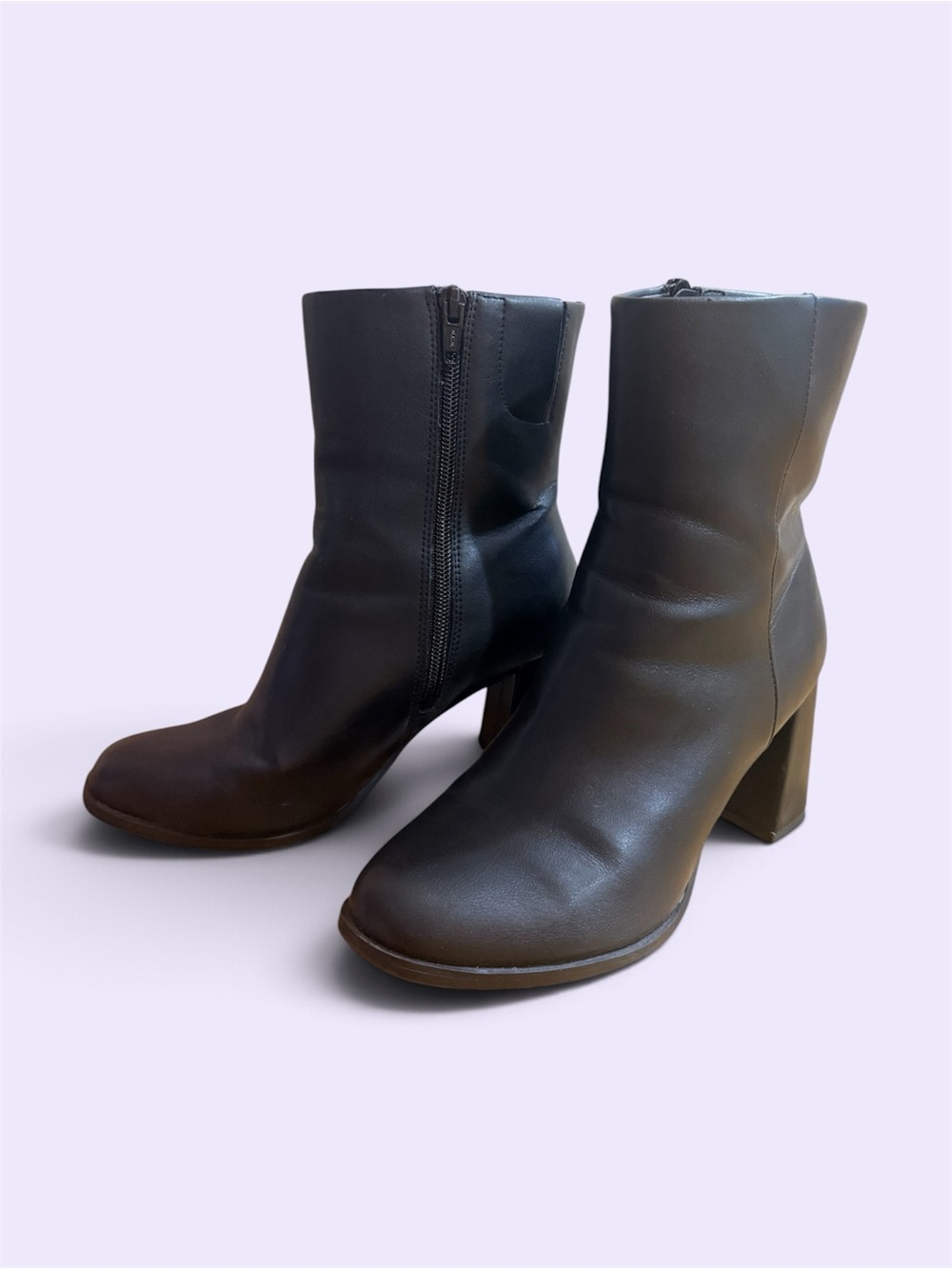 A New Day • Faux Leather Heel Boots